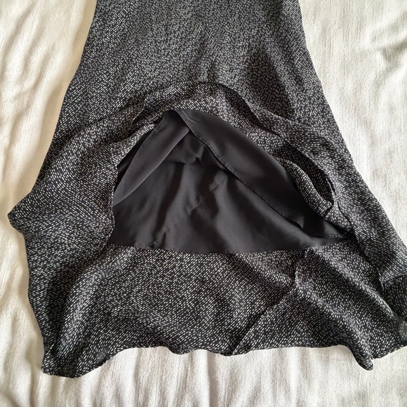 Petite Sophisticate Dress Womens 4 Black Silk Geometric Sleeveless Midi Career - Picture 5 of 11